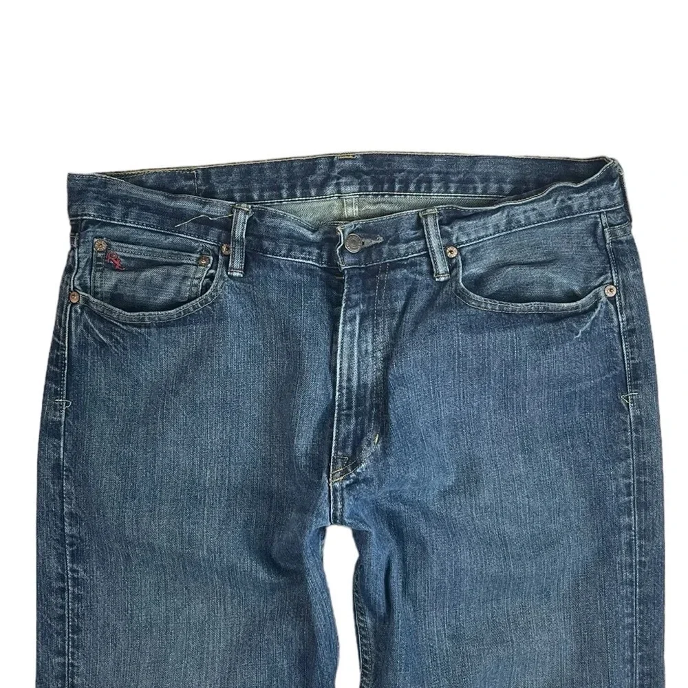 MJ270 Mens Polo Ralph Lauren Designer Classic Fit Boot Cut Denim Jeans 35x30